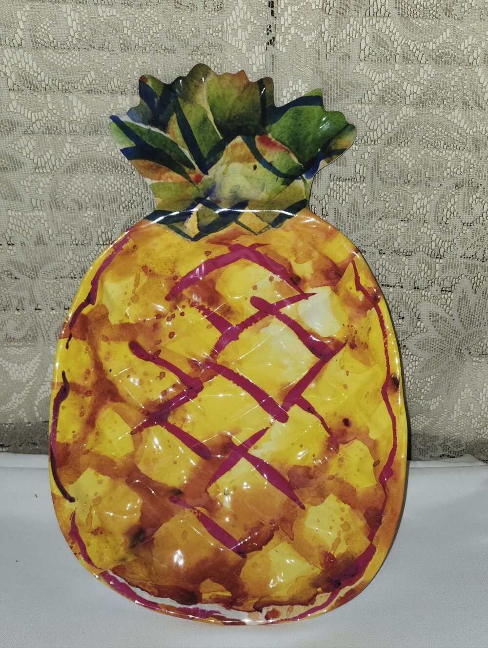 Hand-Painted Yellow Pineapple  SERVING BOWL